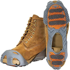 Winter Walking - Size 9.5-11, (Women's Size 11.5+) Overshoe Cleat - Grit Traction, Orange & Gray - Apex Tool & Supply