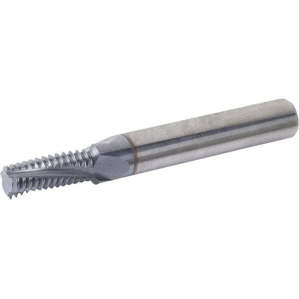 Vargus - 12-24 UN, 0.138" Cutting Diam, 3 Flute, Solid Carbide Helical Flute Thread Mill - Internal Thread, 0.459" LOC, 2.52" OAL, 3/16" Shank Diam - Apex Tool & Supply