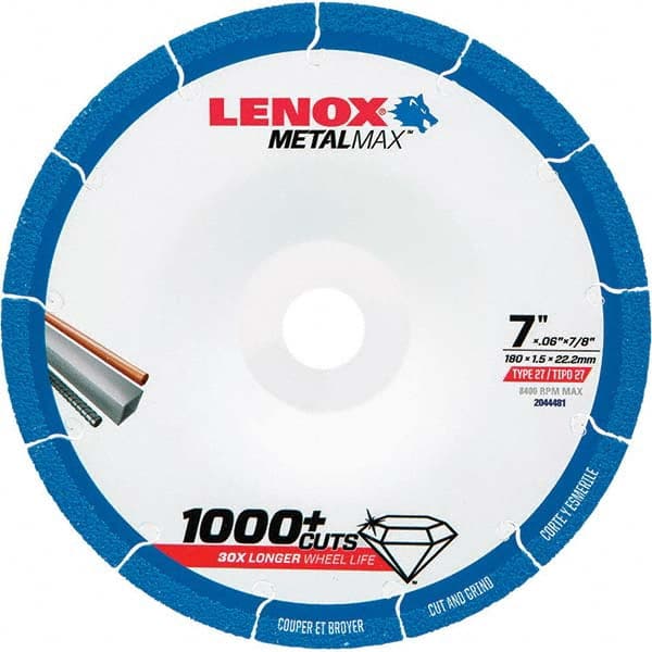 Lenox - Depressed-Center Wheels Wheel Diameter (Inch): 6 Wheel Thickness (Decimal Inch): 0.0500 - Apex Tool & Supply