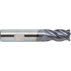 M.A. Ford - 1", 4 Flute, Single End, Solid Carbide, 0.09" Corner Radius End Mill - 4" OAL, 35, 38° Helix, Right Hand Flute, 1-1/2" LOC, Right Hand Cut - Apex Tool & Supply