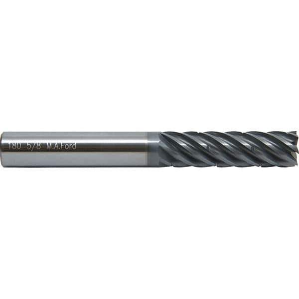 M.A. Ford - 3/4", 7 Flute, Single End, Solid Carbide, 0.03" Corner Radius End Mill - 5" OAL, 38° Helix, Right Hand Flute, 2-1/4" LOC, Right Hand Cut - Apex Tool & Supply