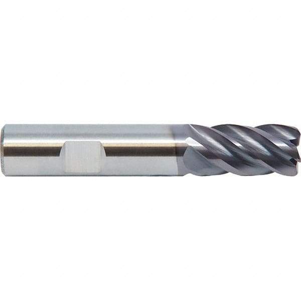 M.A. Ford - 1", 5 Flute, Single End, Solid Carbide, 0.045" Corner Radius End Mill - 4" OAL, 38° Helix, Right Hand Flute, 1-1/2" LOC, Right Hand Cut - Apex Tool & Supply
