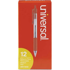 UNIVERSAL - Pens & Pencils Type: Comfort Grip Retractable Pen Color: Red - Apex Tool & Supply