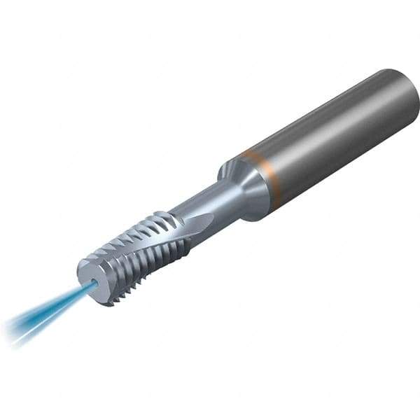 Vargus - M12x1.50 to M48x1.50 ISO, 9.9mm Cutting Diam, 4 Flute, Solid Carbide Helical Flute Thread Mill - Internal Thread, 19.5mm LOC, 86mm OAL, 10mm Shank Diam - Apex Tool & Supply