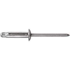 STANLEY Engineered Fastening - Size 6 Dome Head Aluminum Open End Blind Rivet - Aluminum Mandrel, 0.157" to 0.472" Grip, 3/16" Head Diam, 0.197" to 0.207" Hole Diam, - Apex Tool & Supply