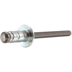 STANLEY Engineered Fastening - Size 4 Dome Head Aluminum Open End Blind Rivet - Aluminum Mandrel, 0.157" to 0.312" Grip, 1/8" Head Diam, 0.129" to 0.142" Hole Diam, 0.078" Body Diam - Apex Tool & Supply