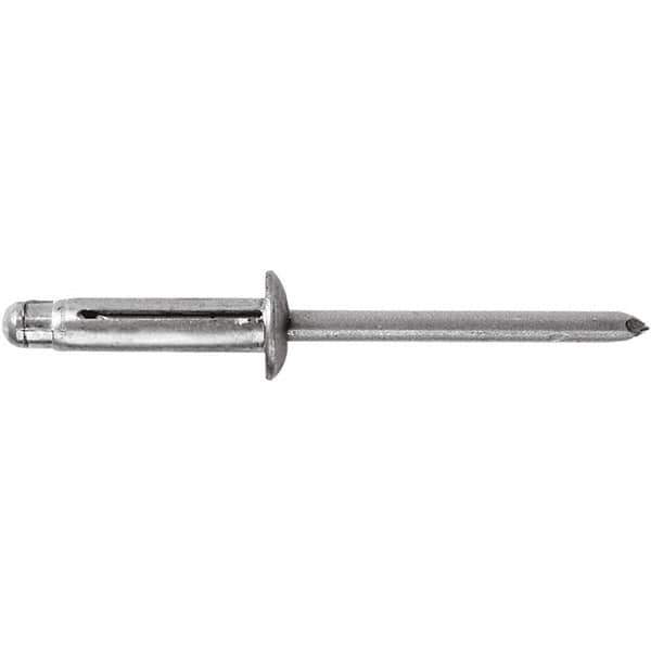 STANLEY Engineered Fastening - Size 6 Dome Head Aluminum Open End Blind Rivet - Aluminum Mandrel, 0.04" to 0.354" Grip, 3/16" Head Diam, 0.197" to 0.207" Hole Diam, - Apex Tool & Supply