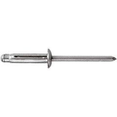 STANLEY Engineered Fastening - Size 6 Dome Head Aluminum Open End Blind Rivet - Aluminum Mandrel, 0.04" to 0.354" Grip, 3/16" Head Diam, 0.197" to 0.207" Hole Diam, - Apex Tool & Supply