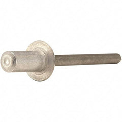 STANLEY Engineered Fastening - Size 4 Dome Head Aluminum Closed End Blind Rivet - Aluminum Mandrel, 0.188" to 1/4" Grip, 1/8" Head Diam, 0.129" to 0.133" Hole Diam, - Apex Tool & Supply