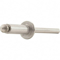 STANLEY Engineered Fastening - Size 6 Dome Head Aluminum Open End Blind Rivet - Steel Mandrel, 0.063" to 1/8" Grip, 3/16" Head Diam, 0.192" to 0.196" Hole Diam, 0.116" Body Diam - Apex Tool & Supply