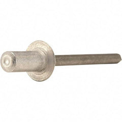 STANLEY Engineered Fastening - Size 4 Dome Head Aluminum Closed End Blind Rivet - Steel Mandrel, 0.188" to 1/4" Grip, 1/8" Head Diam, 0.129" to 0.133" Hole Diam, - Apex Tool & Supply