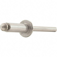 STANLEY Engineered Fastening - Size 5 Dome Head Aluminum Open End Blind Rivet - Steel Mandrel, 0.188" to 1/4" Grip, 5/32" Head Diam, 0.16" to 0.164" Hole Diam, 0.097" Body Diam - Apex Tool & Supply