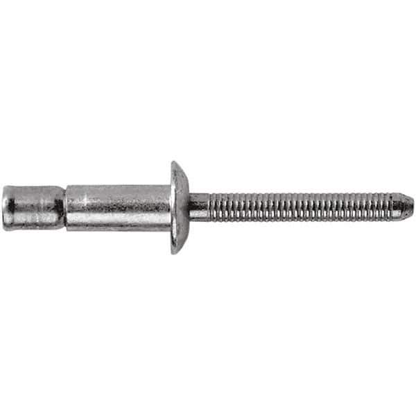 STANLEY Engineered Fastening - Size 8 Dome Head Stainless Steel Structural with Locking Stem Blind Rivet - Stainless Steel Mandrel, 0.08" to 3/8" Grip, 1/4" Head Diam, 0.261" to 0.276" Hole Diam, 0.162" Body Diam - Apex Tool & Supply