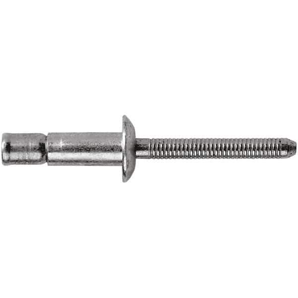 STANLEY Engineered Fastening - Size 8 Dome Head Stainless Steel Structural with Locking Stem Blind Rivet - Stainless Steel Mandrel, 0.08" to 5/8" Grip, 1/4" Head Diam, 0.261" to 0.276" Hole Diam, 0.162" Body Diam - Apex Tool & Supply