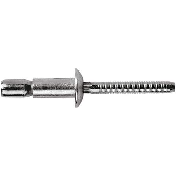 STANLEY Engineered Fastening - Size 8 Dome Head Aluminum Structural with Locking Stem Blind Rivet - Aluminum Mandrel, 0.08" to 3/8" Grip, 1/4" Head Diam, 0.261" to 0.276" Hole Diam, 0.153" Body Diam - Apex Tool & Supply