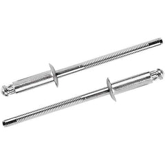STANLEY Engineered Fastening - Size 6 Dome Head Steel Structural with Locking Stem Blind Rivet - Steel Mandrel, 0.062" to 1/8" Grip, 3/16" Head Diam, 0.192" to 0.196" Hole Diam, 0.114" Body Diam - Apex Tool & Supply