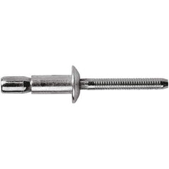 STANLEY Engineered Fastening - Size 8 Dome Head Steel Structural with Locking Stem Blind Rivet - Steel Mandrel, 0.08" to 5/8" Grip, 1/4" Head Diam, 0.261" to 0.276" Hole Diam, 0.153" Body Diam - Apex Tool & Supply