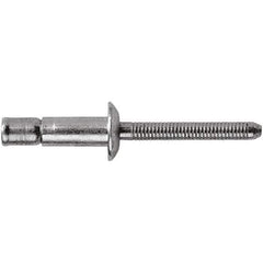 STANLEY Engineered Fastening - Size 8 Dome Head Steel Structural with Locking Stem Blind Rivet - Steel Mandrel, 0.08" to 3/8" Grip, 1/4" Head Diam, 0.261" to 0.276" Hole Diam, 0.162" Body Diam - Apex Tool & Supply