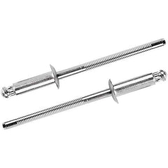 STANLEY Engineered Fastening - Size 8 Dome Head Steel Structural with Locking Stem Blind Rivet - Steel Mandrel, 0.251" to 3/8" Grip, 1/4" Head Diam, 0.257" to 0.261" Hole Diam, 0.151" Body Diam - Apex Tool & Supply