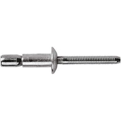 STANLEY Engineered Fastening - Size 6 Dome Head Steel Structural with Locking Stem Blind Rivet - Steel Mandrel, 0.062" to 0.427" Grip, 3/16" Head Diam, 0.194" to 0.204" Hole Diam, 0.114" Body Diam - Apex Tool & Supply
