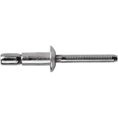 STANLEY Engineered Fastening - Size 6 Dome Head Steel Structural with Locking Stem Blind Rivet - Steel Mandrel, 0.062" to 0.27" Grip, 3/16" Head Diam, 0.194" to 0.204" Hole Diam, 0.114" Body Diam - Apex Tool & Supply