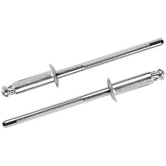STANLEY Engineered Fastening - Size 4 Countersunk Head Steel Structural with Locking Stem Blind Rivet - Steel Mandrel, 0.094" to 0.187" Grip, 1/8" Head Diam, 0.129" to 0.133" Hole Diam, 0.075" Body Diam - Apex Tool & Supply