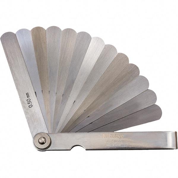 Mitutoyo - Feeler Gages   Thickness (mm): 0.5000    Leaf Length (mm): 100.00 - Apex Tool & Supply