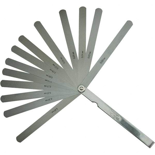 Mitutoyo - Feeler Gages   Thickness (mm): 0.5000    Leaf Length (mm): 150.00 - Apex Tool & Supply