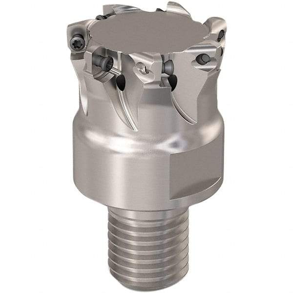 Seco - 31.5mm Cut Diam, 0.8mm Max Depth, M20 Modular Connection Indexable High-Feed End Mill - Screw Holding Method, LP..06 Insert, R217.21 Toolholder, Through Coolant - Apex Tool & Supply