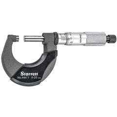 Starrett - Mechanical Outside Micrometers Minimum Measurement (mm): 0.00 Maximum Measurement (mm): 25.00 - Apex Tool & Supply