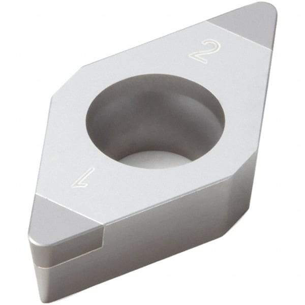 Seco - DCGW21.51 Grade CBN010 PCBN Turning Insert - Uncoated, 55° Diamond, 1/4" Inscr Circle, 0.016" Corner Radius - Apex Tool & Supply
