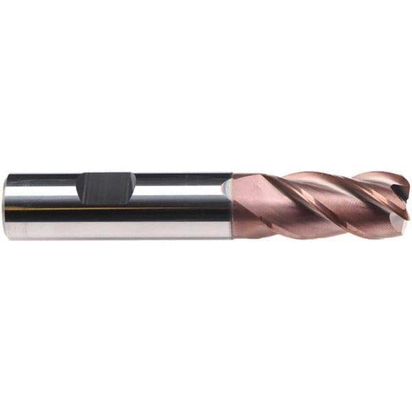 Emuge - 16mm Diam, 32mm LOC, 4 Flute Solid Carbide Roughing & Finishing End Mill - TiAlN Finish, 92mm OAL, 16mm Shank Diam, Weldon Shank, 38° Helix, Long Length - Apex Tool & Supply