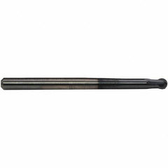 Emuge - 6mm Diam, 4.3mm LOC, 2 Flute Solid Carbide Ball End Mill - TiAlN Finish, Single End, 80mm OAL, 6mm Shank Diam, Ball Flute - Apex Tool & Supply