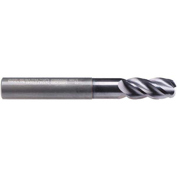 Emuge - 16mm Diam, 32mm LOC, 4 Flute Solid Carbide Roughing & Finishing End Mill - TiAlN Finish, 108mm OAL, 16mm Shank Diam, Cylindrical Shank, 40° Helix, Extra Long Length - Apex Tool & Supply