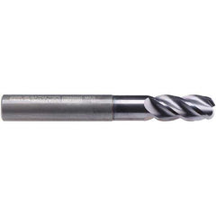 Emuge - 16mm Diam, 32mm LOC, 4 Flute Solid Carbide Roughing & Finishing End Mill - TiAlN Finish, 108mm OAL, 16mm Shank Diam, Cylindrical Shank, 40° Helix, Extra Long Length - Apex Tool & Supply