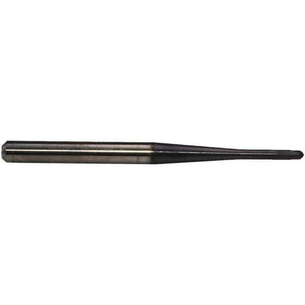 Emuge - 4mm Diam, 2.8mm LOC, 2 Flute Solid Carbide Ball End Mill - TiAlN Finish, Single End, 80mm OAL, 6mm Shank Diam, Ball Flute - Apex Tool & Supply