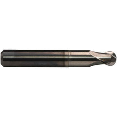 Emuge - 3mm Diam, 3.5mm LOC, 2 Flute Solid Carbide Ball End Mill - CrN Finish, Single End, 57mm OAL, 6mm Shank Diam, Ball Flute - Apex Tool & Supply