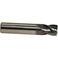 Emuge - 7/16" Diam, 5/8" LOC, 4 Flute Solid Carbide Roughing & Finishing End Mill - CrN Finish, 2-1/2" OAL, 7/16" Shank Diam, Cylindrical Shank, 38° Helix, Centercutting, Stub Length - Apex Tool & Supply