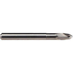 Emuge - 1.5mm Diam, 2.5mm LOC, 2 Flute Solid Carbide Ball End Mill - Uncoated, Single End, 38mm OAL, 3mm Shank Diam, Ball Flute - Apex Tool & Supply