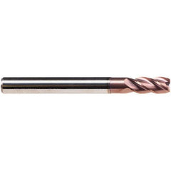 Emuge - 16mm Diam, 32mm LOC, 4 Flute Solid Carbide Roughing & Finishing End Mill - TiAlN Finish, 92mm OAL, 16mm Shank Diam, Cylindrical Shank, 38° Helix, Long Length - Apex Tool & Supply