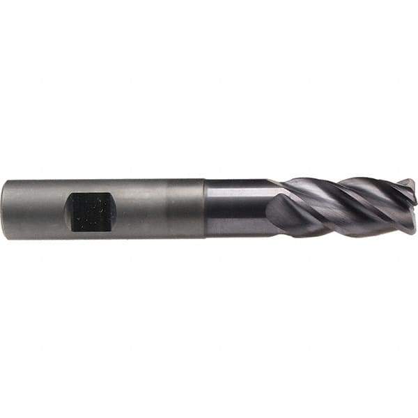 Emuge - 6mm Diam, 13mm LOC, 4 Flute Solid Carbide Roughing & Finishing End Mill - TiAlN Finish, 62mm OAL, 6mm Shank Diam, Weldon Shank, 40° Helix, Extra Long Length - Apex Tool & Supply