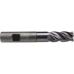 Emuge - 16mm Diam, 32mm LOC, 4 Flute Solid Carbide Roughing & Finishing End Mill - TiAlN Finish, 108mm OAL, 16mm Shank Diam, Weldon Shank, 40° Helix, Extra Long Length - Apex Tool & Supply