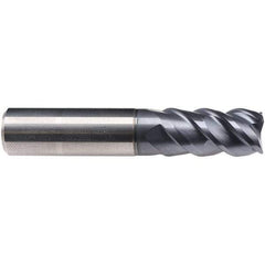 Emuge - 16mm Diam, 40mm LOC, 4 Flute Solid Carbide Roughing & Finishing End Mill - TiAlN Finish, 92mm OAL, 16mm Shank Diam, Cylindrical Shank, 50° Helix, Centercutting, Long Length - Apex Tool & Supply