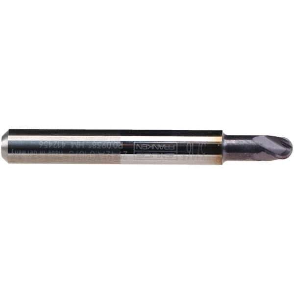 Emuge - 3/16" Diam, 3/16" LOC, 4 Flute Solid Carbide Ball End Mill - TiAlN Finish, Single End, 2" OAL, 1/4" Shank Diam, Ball Flute - Apex Tool & Supply