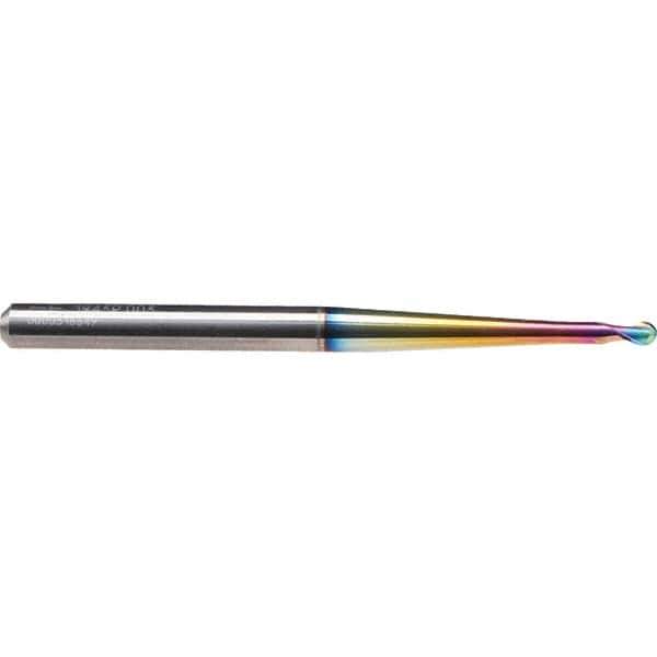 Emuge - 5mm Diam, 5mm LOC, 2 Flute Solid Carbide Ball End Mill - CrN Finish, Single End, 100mm OAL, 6mm Shank Diam, Ball Flute - Apex Tool & Supply