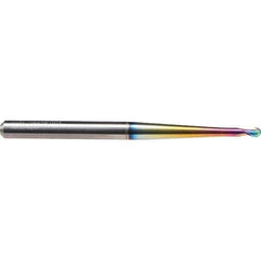 Emuge - 5mm Diam, 5mm LOC, 2 Flute Solid Carbide Ball End Mill - CrN Finish, Single End, 100mm OAL, 6mm Shank Diam, Ball Flute - Apex Tool & Supply