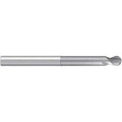 Emuge - 8mm Diam, 7mm LOC, 2 Flute Solid Carbide Ball End Mill - Uncoated, Single End, 120mm OAL, 8mm Shank Diam, Ball Flute - Apex Tool & Supply