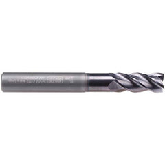 Emuge - 16mm Diam, 32mm LOC, 4 Flute Solid Carbide Roughing & Finishing End Mill - TiAlN Finish, 108mm OAL, 16mm Shank Diam, Cylindrical Shank, 40° Helix, Extra Long Length - Apex Tool & Supply