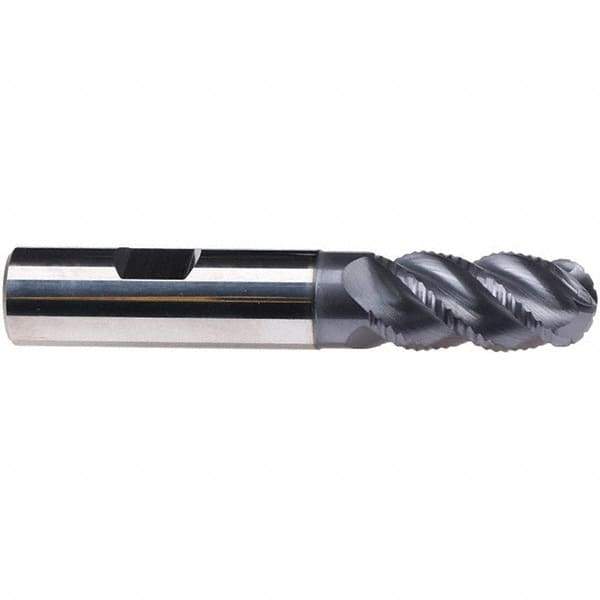 Emuge - 14mm Diam, 26mm LOC, 4 Flute Solid Carbide Ball End Mill - TiAlN Finish, Single End, 83mm OAL, 14mm Shank Diam, Ball Flute - Apex Tool & Supply