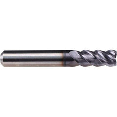 Emuge - 1/4" Diam, 3/8" LOC, 4 Flute Solid Carbide Roughing & Finishing End Mill - TiAlN Finish, 2" OAL, 1/4" Shank Diam, Cylindrical Shank, 50° Helix, Centercutting, Long Length - Apex Tool & Supply